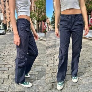 Nwot Brandy Melville Kim Cargo Pants S Low Rise Streetwear Y2K Utility Punk